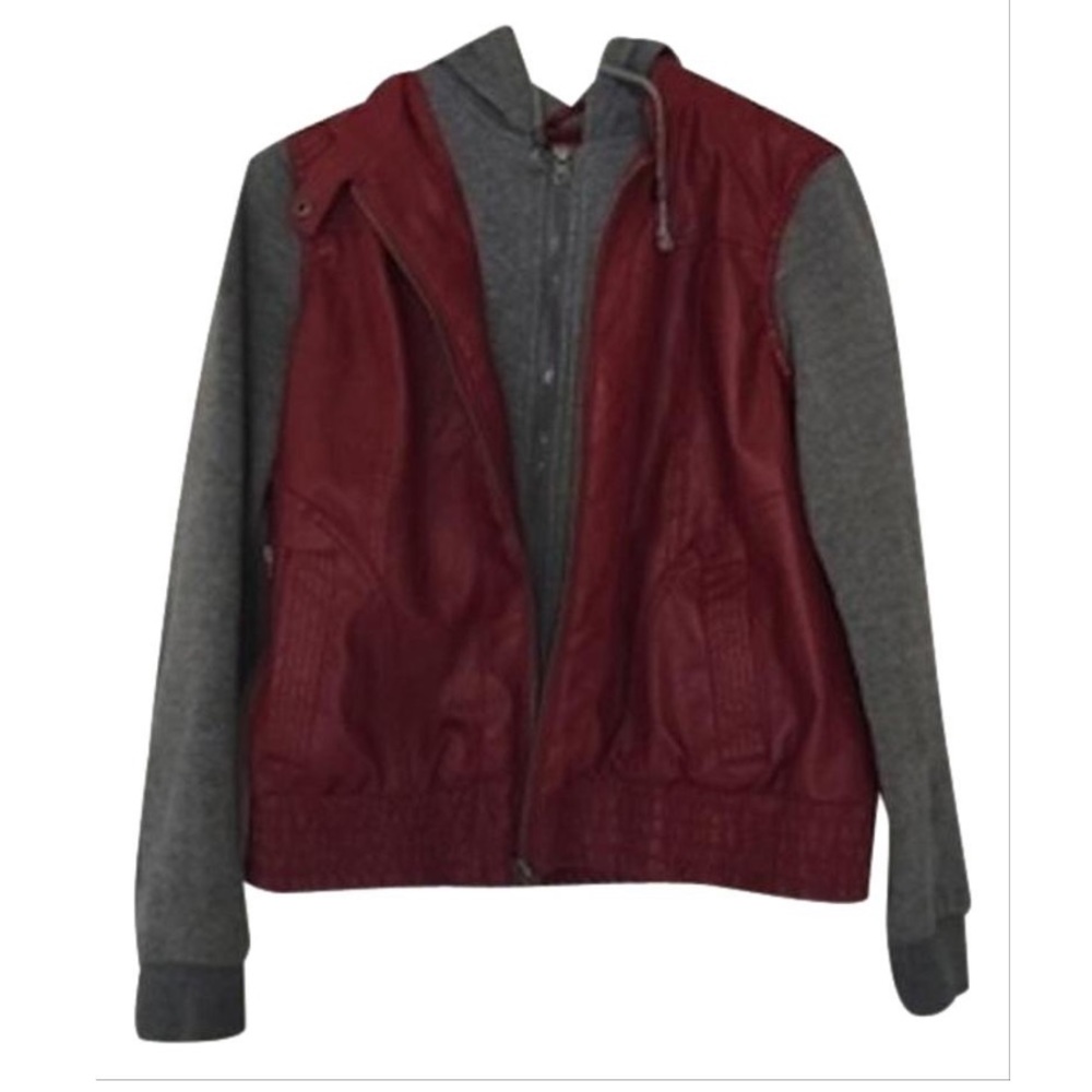Miss London Red Leather-Look Jacket